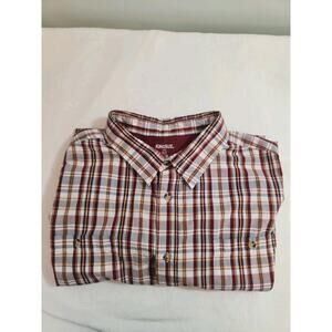 KingSize Shirt Mens 3XB 3XL Big Red Plaid Short Sleeve Preppy Business Summer